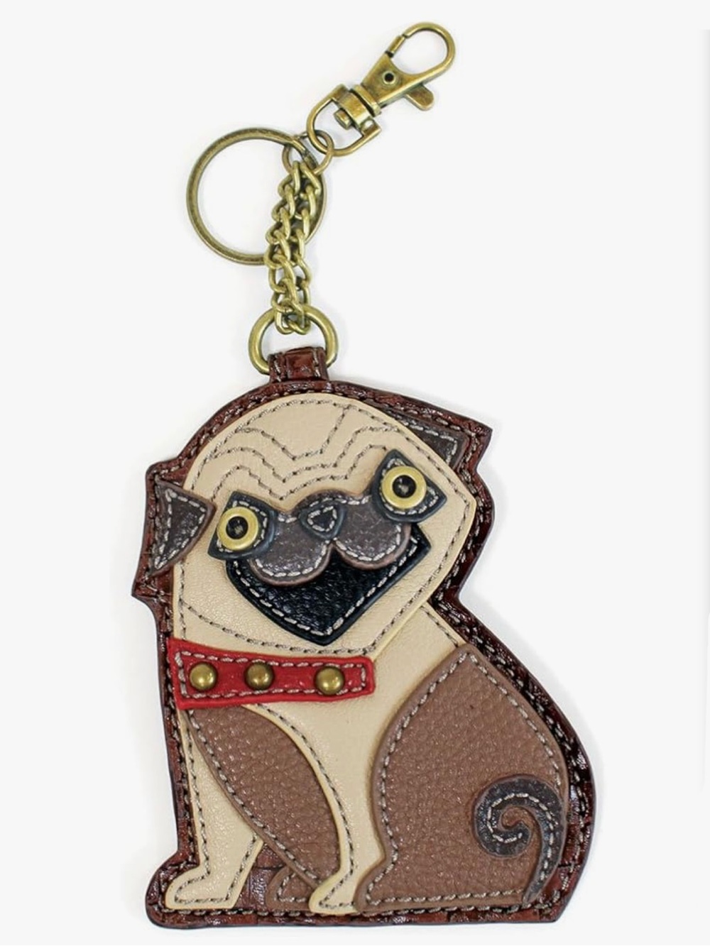 Chala Pug Appliqué Key Fob Coin Purse NWOT